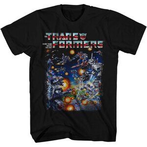 Transformers Retro Scene 80's Cartoon Toy Adult T-Shirt